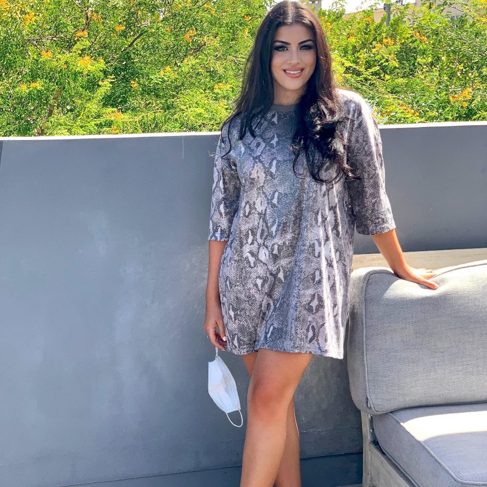Sequin Snake Skin Tshirt Dress